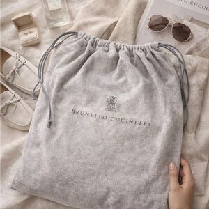 Brunello Cucinelli Large Gray Dust Bag Drawstring Luxury Storage 18x14.5 Unisex
